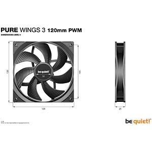 be quiet! Pure Wings 3 highspeed 120mm Lüfter für IceRiver KS0 Pro, Ultra, AL0 und RX0 mit USB Anschluss und Metallschutzgitter - Miner4You